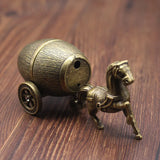 Creative Personality Gas Lighters Carriage Wine Barrel Golden Retro Nostalgic Ornaments Gift