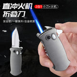 【-6】Lighters Smoking accessories Fire Metal Jet Gas Cigar Cigarette Powerful Jet Flame Torch Lighte Pipe Lighter for Man Gift（NOGAS）.