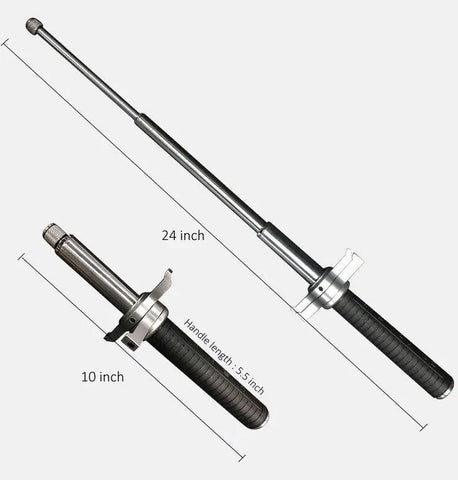 Self-defense Three-section Retractable Stick Stainless Steel Telescopic Baton Outdoor Tool Training Equipment| POPOTR™