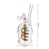 Herb Pipes Wax Oil Burner Glass Pipe Dab Rig Hookah Water Glass Spiral Pipe Glassware with 10mm Male Bowl