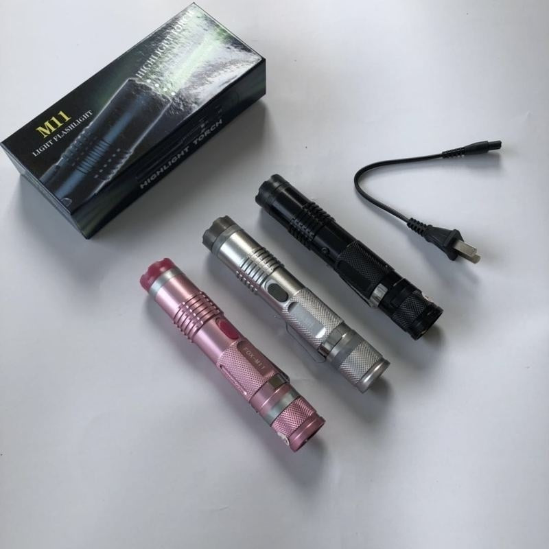 2025 Tactical Flashlight Stun Gun for sale LED flashlight Rechargeable Survival Camp | POPOTR™