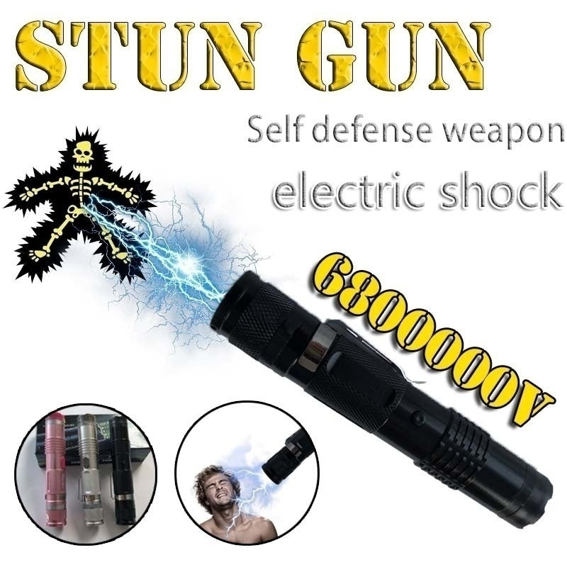 2025 Tactical Flashlight Stun Gun for sale LED flashlight Rechargeable Survival Camp | POPOTR™