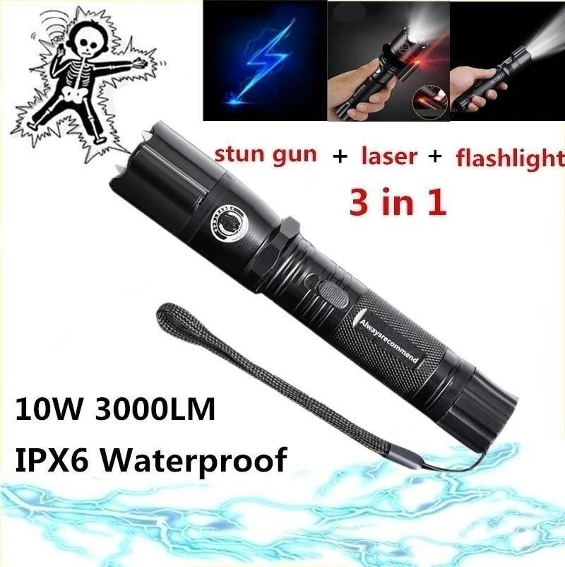 2025 Tactical Flashlight Stun Gun for sale Rechargeable Portable Gun Safe  Survival Camp | POPOTR™