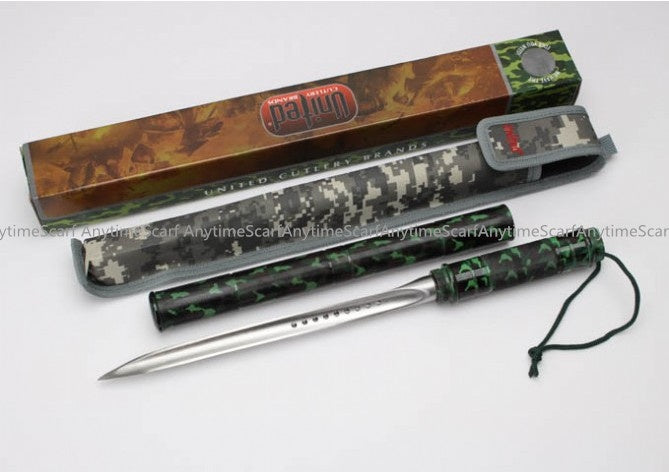 Camouflage Spiral Triangular Saber Combination Baton Knife