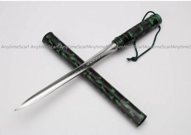 Camouflage Spiral Triangular Saber Combination Baton Knife