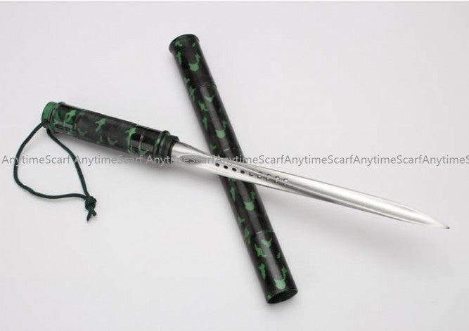 Camouflage Spiral Triangular Saber Combination Baton Knife