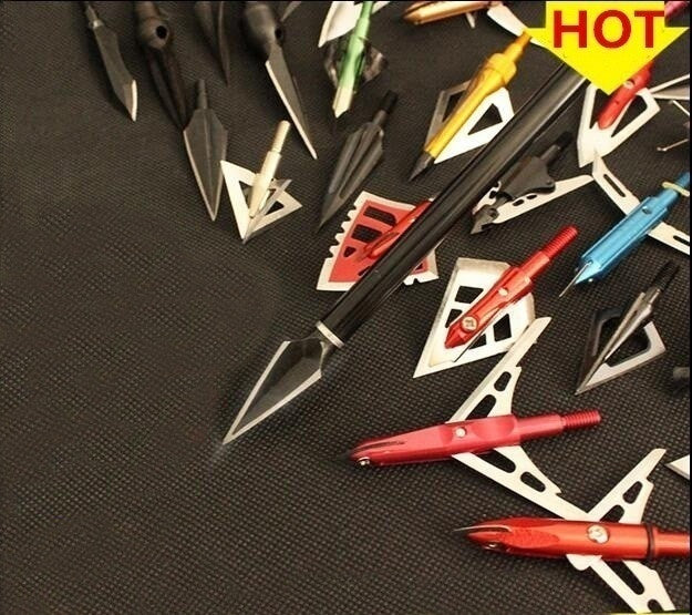 6Pcs/Set Hunting Arrow Heads High Carbon Steel Arrowheads Broadheads Tips Arrow Points Archery Arrowheads for Compound Bow Crossbow Recurve Bow (With Gift Storage Box) 