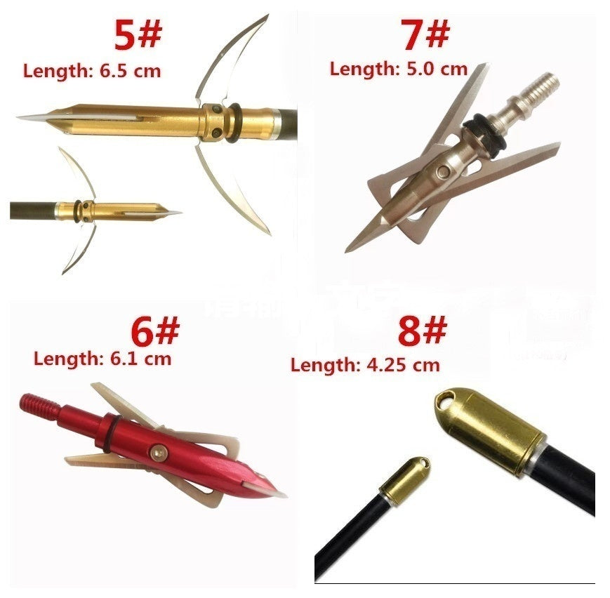6Pcs/Set Hunting Arrow Heads High Carbon Steel Arrowheads Broadheads Tips Arrow Points Archery Arrowheads for Compound Bow Crossbow Recurve Bow (With Gift Storage Box) 