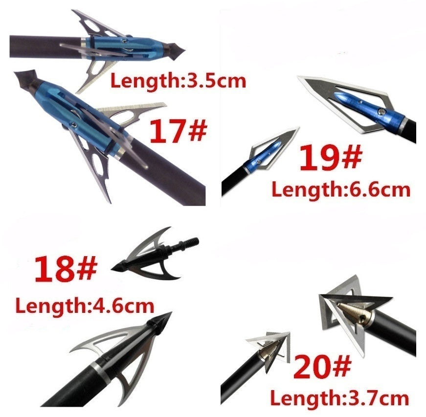 6Pcs/Set Hunting Arrow Heads High Carbon Steel Arrowheads Broadheads Tips Arrow Points Archery Arrowheads for Compound Bow Crossbow Recurve Bow (With Gift Storage Box) 