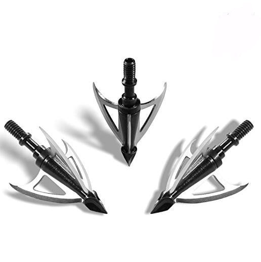 6Pcs/Set Hunting Arrow Heads High Carbon Steel Arrowheads Broadheads Tips Arrow Points Archery Arrowheads for Compound Bow Crossbow Recurve Bow (With Gift Storage Box) 