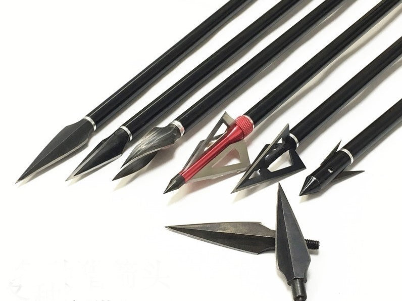 6Pcs/Set Hunting Arrow Heads High Carbon Steel Arrowheads Broadheads Tips Arrow Points Archery Arrowheads for Compound Bow Crossbow Recurve Bow (With Gift Storage Box) 