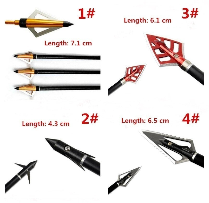 6Pcs/Set Hunting Arrow Heads High Carbon Steel Arrowheads Broadheads Tips Arrow Points Archery Arrowheads for Compound Bow Crossbow Recurve Bow (With Gift Storage Box) 