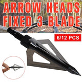 2025 6/12Pcs Hunting Bow and Arrow Broadheads With 3 Blade For Hunting Arrows | POPOTR™