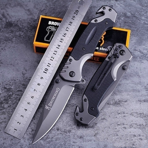 Fashion Browning 440C Stainless Steel Blade Titanium Coating Outdoor EDC Tactical Folding Pocket Knife