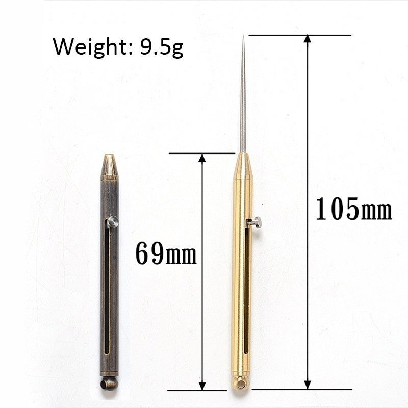 Titanium Brass Bolt Stetch Tooth Pick Self Defense Pin Survival Tools Emergency Gear