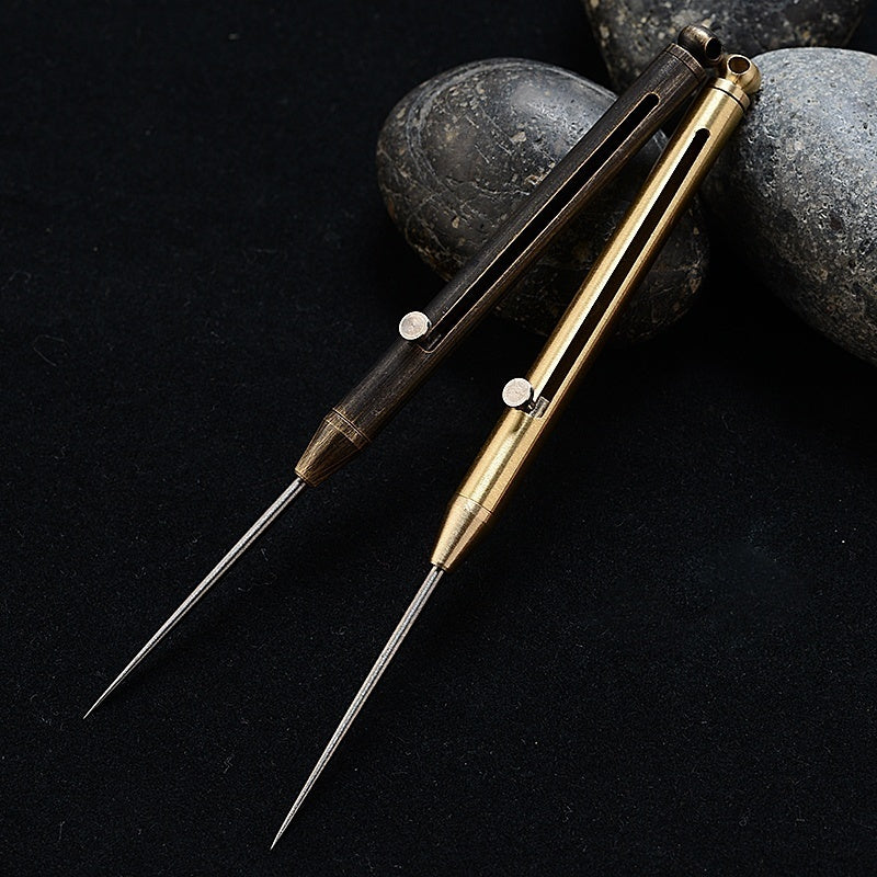 Titanium Brass Bolt Stetch Tooth Pick Self Defense Pin Survival Tools Emergency Gear