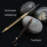 Titanium Brass Bolt Stetch Tooth Pick Self Defense Pin Survival Tools Emergency Gear