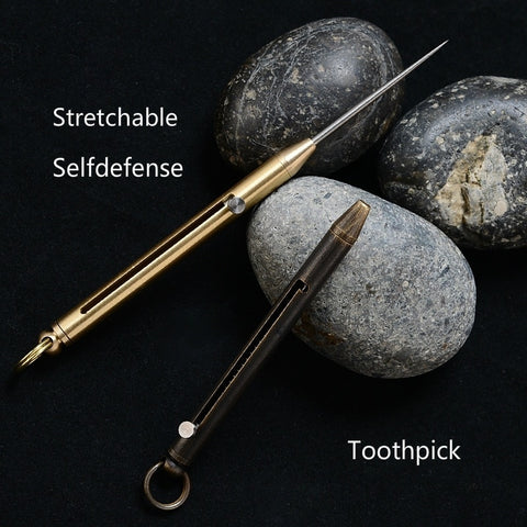 Titanium Brass Bolt Stetch Tooth Pick Self Defense Pin Survival Tools Emergency Gear
