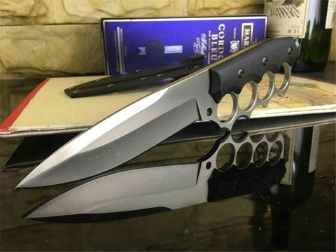 Fixed Knuckle Knife Multipurpose Portable Rescue Self-defense Ring Knives Outdoor Walking Camping Tool