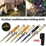 New Italy Mafia 9 Inch AB Stainless Steel Outdoor Cutter Durable Pocket Knife Suvival EDC Tool