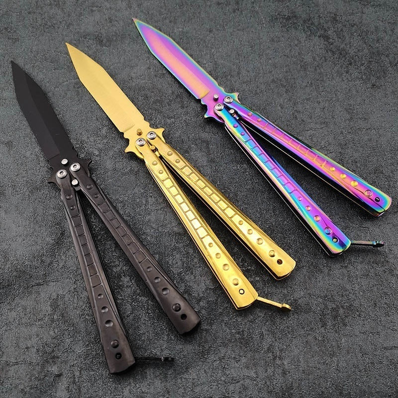 2025 Folding Knife Practice Butterfly Knife Hunting Knife Training Knife Blade| POPOTR™