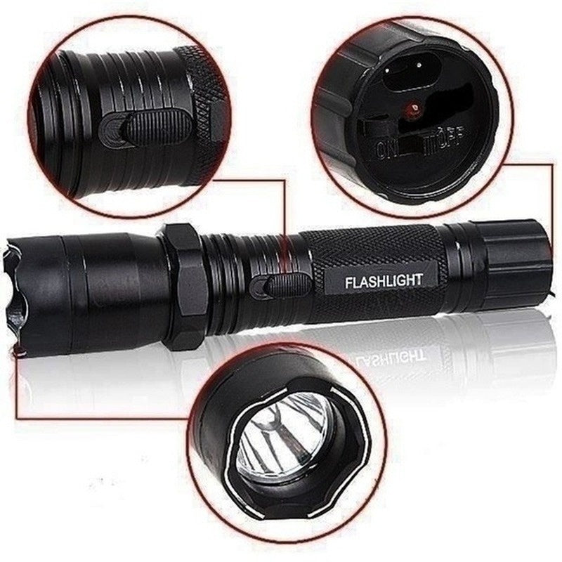 2025 High-voltage Police Stun Gun Volts Tactical Flashlight Stun Gun for sale Rechargeable Stun Rob Survival Camp | POPOTR™