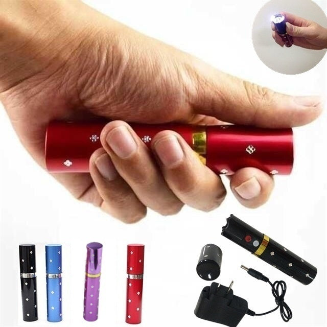2025 Tactical Flashlight Stun Gun Lipstick LED Flashlight Rechargeable Portable Gun Safe  Survival Camp | POPOTR™