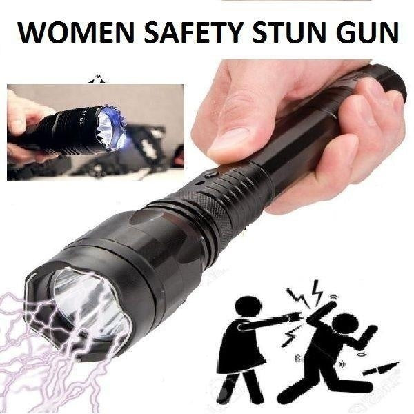 2025 Women's Stun Gun for sale Tactical Flashlight Stun Gun for sale VS Taser Stun Baton Super Bright Flashlight Survival Camp | POPOTR™