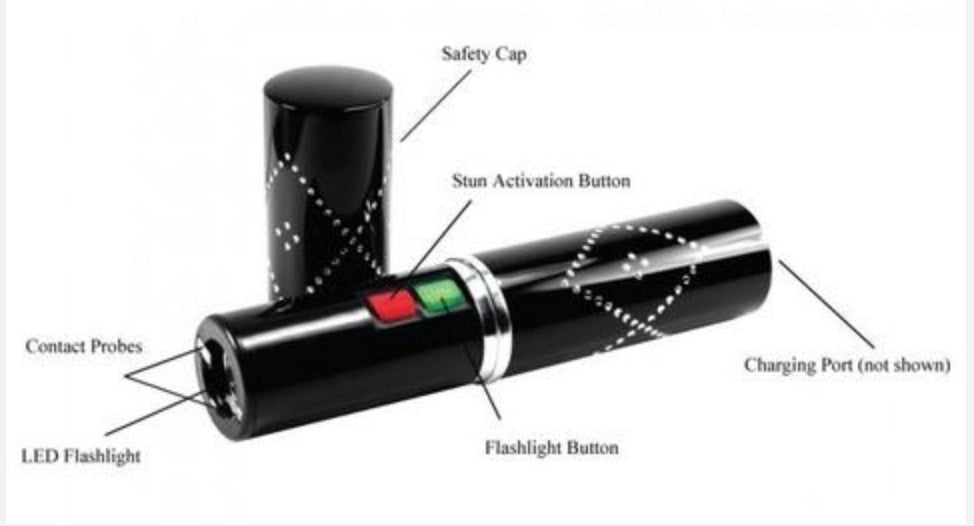 2025 Tactical Flashlight Stun Gun Lipstick Portable Gun Safe  Survival Camp | POPOTR™