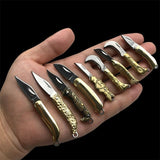 【Free gift】18 Kinds of Mini Pocket Folding Brass Knife Small Keyring Knife Keychain Pendant Outdoor Camping Gifts