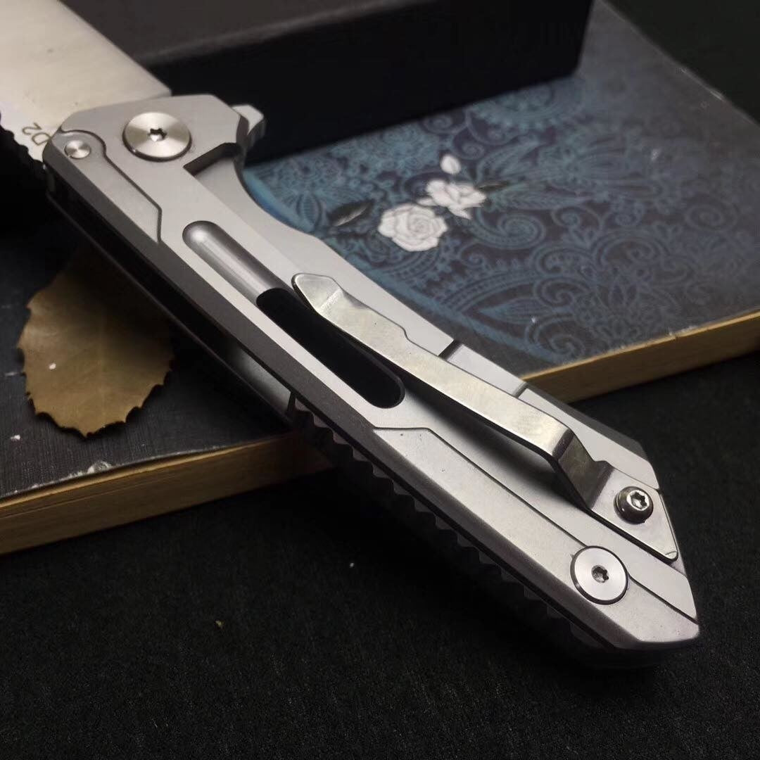 Double Ball Bearing Opening and Closing Pocket Knife D2 Blade Anti-skid Keel Design new Outdoor Survival Tools Knives