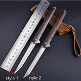 2025 Survival Knife Folding Knife Hunting Knife Assisted Knife Handle Wood | POPOTR™