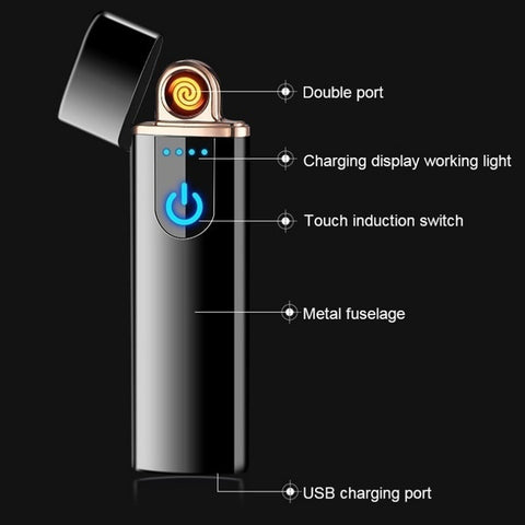 2025 Cigarette Lighter Metal Lighter USB Lighter Windproof Lighter Rechargeable Lighter Cool Lighters For Sale Cigar Lighter Electric Lighter | POPOTR™