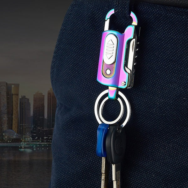 2025 Cigarettænder USB Lighter Vindtæt Lighter Genopladelig Lighter Nøglering Lighter Kniv| POPOTR™