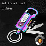 2025 Cigarette Lighter USB Lighter Windproof Lighter Rechargeable Lighter  Keychain Lighter Knife| POPOTR™