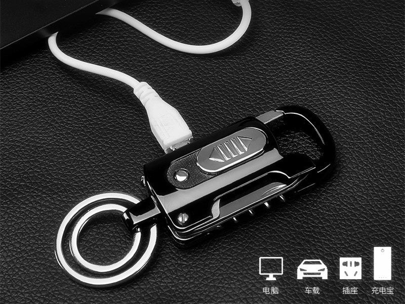 2025 Cigarettænder USB Lighter Vindtæt Lighter Genopladelig Lighter Nøglering Lighter Kniv| POPOTR™