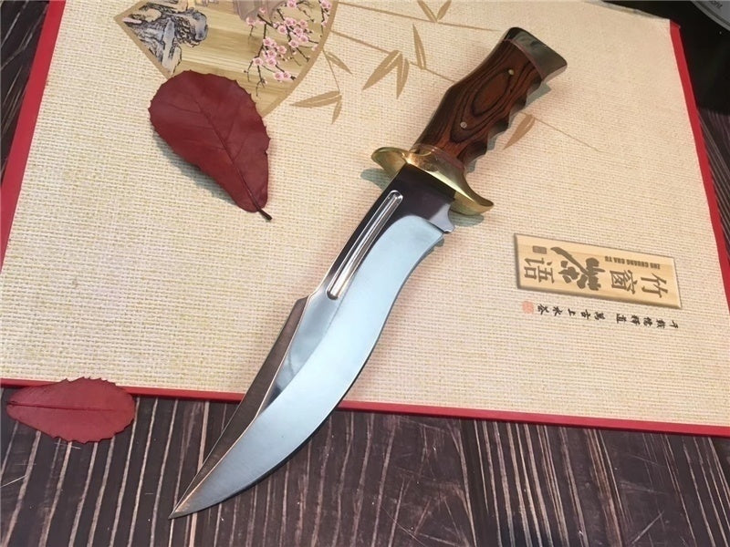 2025 12.1 inch Survival Knife Knife Camping Knife Handle Wood Hunting Knife Blade | POPOTR™