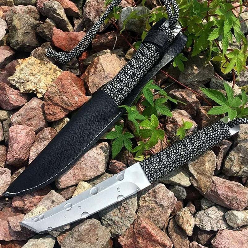 Combat Damaskus Fixed Blade Tanto Dolk KNIVE TAKTISK GEAR JAGT OVERLEVELSE EDC Værktøj Rambo Knife Sword Camping Knive