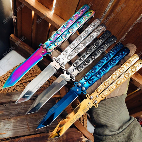 2025 Survival Knife Swiss Army Knife Practice Butterfly Knife Hunting Knife Training Knife Blade| POPOTR™
