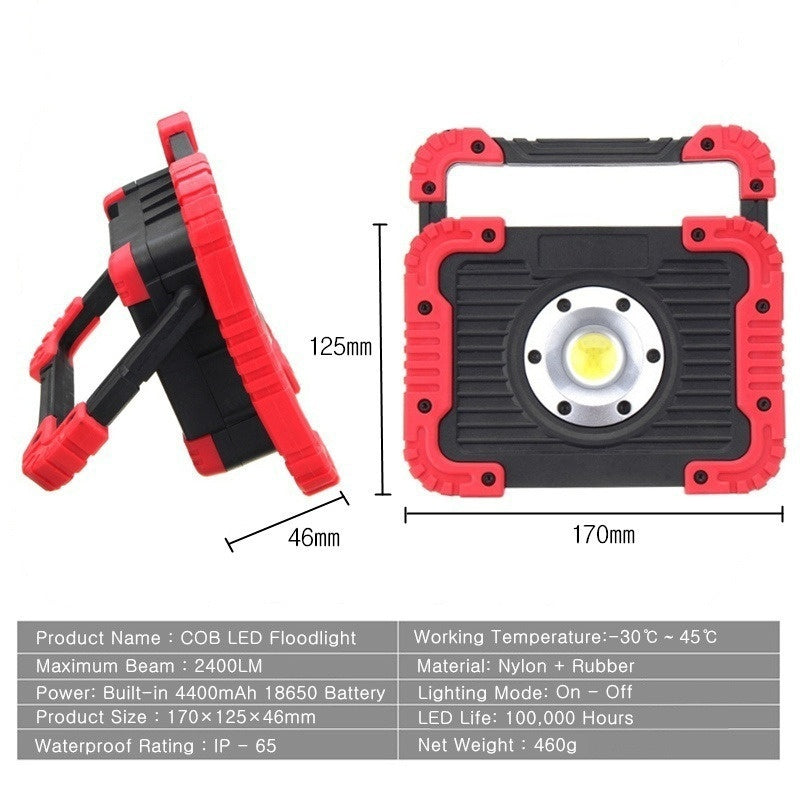 New  50W Waterproof Outdoor USB Rechargeable Flood Lamp  With Power Bank Function LED Worklight Camping Lights   Portable
