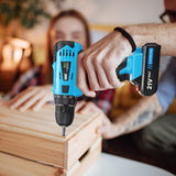 New    18+1 Clutch Positions LED Light 2 Speed 10MM Keyless Chuck with    2pcs  Lithium Ion Batteries 21V Cordless Rechargeable Electric Drill ScrewDriver