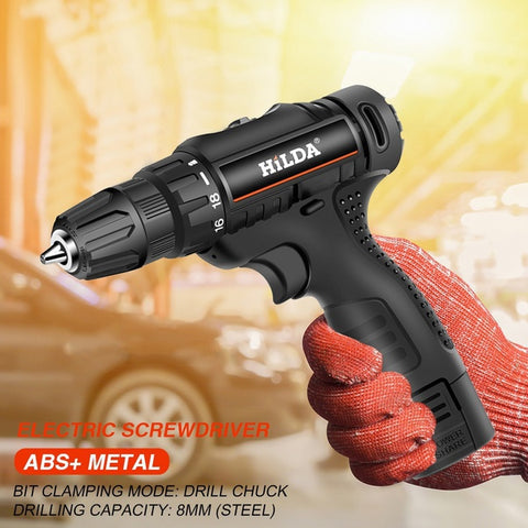 Drilling Mounting Screws Home DIY Power Tools Speed Cordless Electric Drill Rechargeable  Handheld Lithium Battery Double   Screwdriver