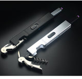 New metal ignition gun USB charging pulse igniter four in one open bottle open wine ignition gun