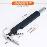 New metal ignition gun USB charging pulse igniter four in one open bottle open wine ignition gun