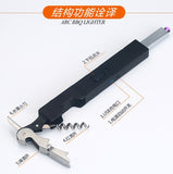 New metal ignition gun USB charging pulse igniter four in one open bottle open wine ignition gun