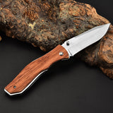 2025 Stainless Steel Knife Folding Knife Handle Wood Knife Fish | POPOTR™