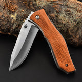 2025 Stainless Steel Knife Folding Knife Handle Wood Knife Fish | POPOTR™
