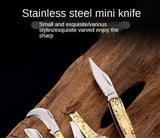 【Free gift】Knife  - Mini Folding  - Knife Legal Self-defense -  Knife Exquisite Brass  - Knife Keychain  - Demolition Express Unpacking Knife