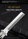 Outdoor camping practice knife without blade decompression swing comb stainless steel folding comb beginner training tool
