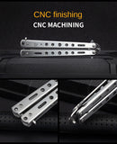 Outdoor camping practice knife without blade decompression swing comb stainless steel folding comb beginner training tool
